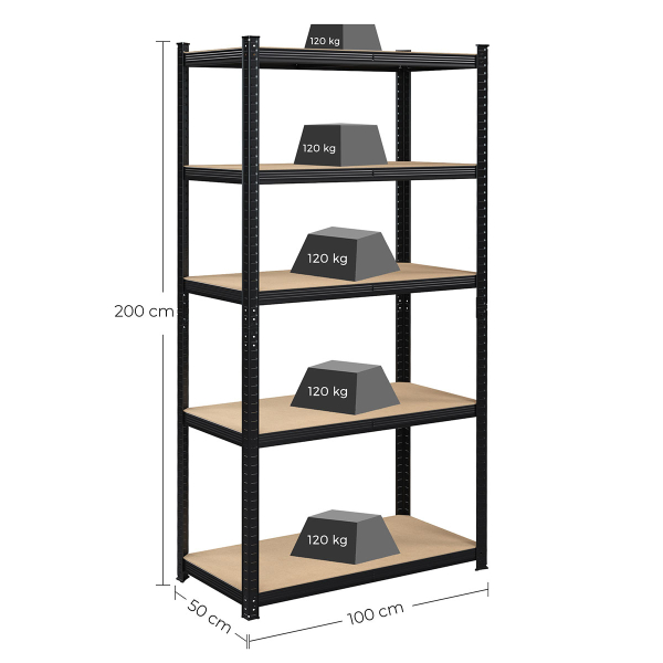 Μεταλλική Ραφιέρα Δαπέδου 5 Θέσεων (100x50x200) Songmics GLR050B01
