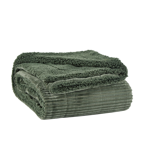 Κουβέρτα Fleece Υπέρδιπλη (240x220) Με Γουνάκι Kentia Versus Spencer 02 Green
