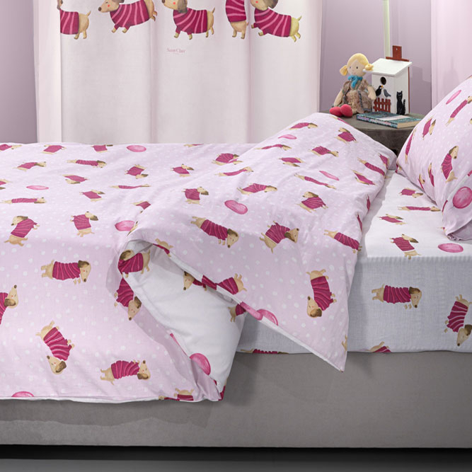 Σεντόνια Μονά (Σετ) Saint Clair Pet Fuchsia Χωρις Λαστιχο 160X250 Home Παιδικά Λευκά Είδη Spitishop