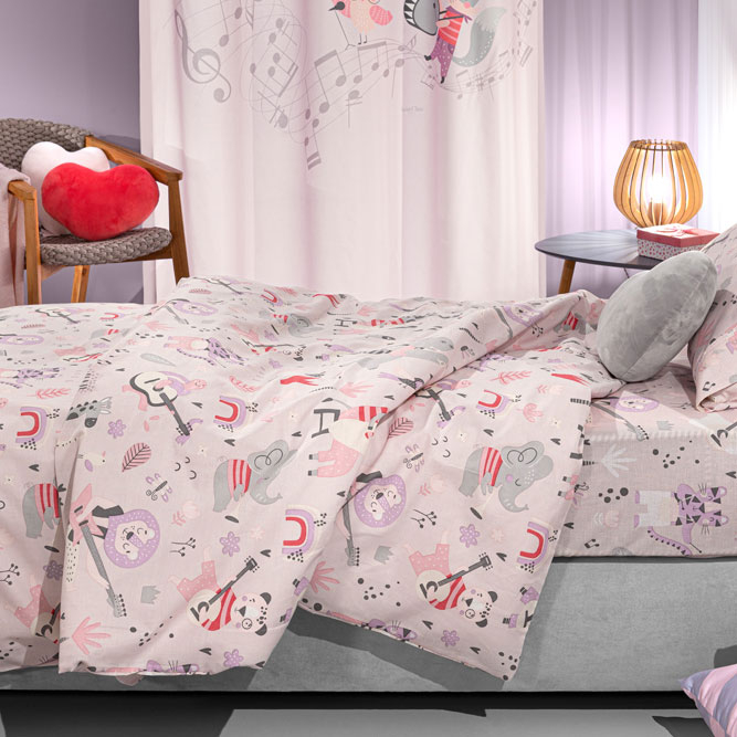 Παπλωματοθήκη Μονή (Σετ 165X225) Saint Clair Jazz Lilac Home Παιδικά Λευκά Είδη Παπλωματοθήκες Παιδικές Spitishop
