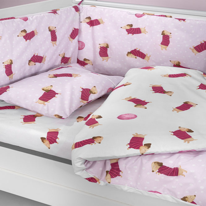 Σετ Κούνιας 3Τμχ Saint Clair Pet Fuchsia Home Βρεφικά Προίκα Μωρού - Λίκνου Spitishop