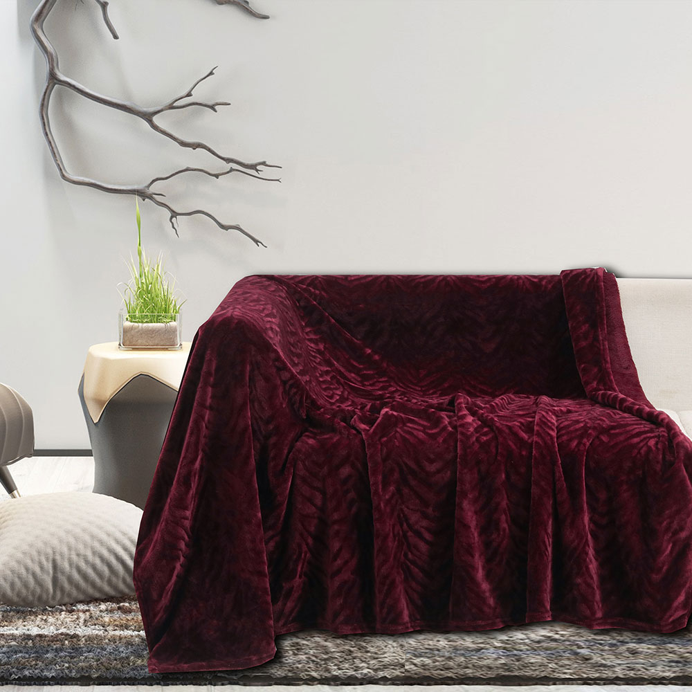 Διακοσμητικό Ριχτάρι Fleece/Κουβέρτα Καναπέ (130×170) Melinen Darby Bordeaux