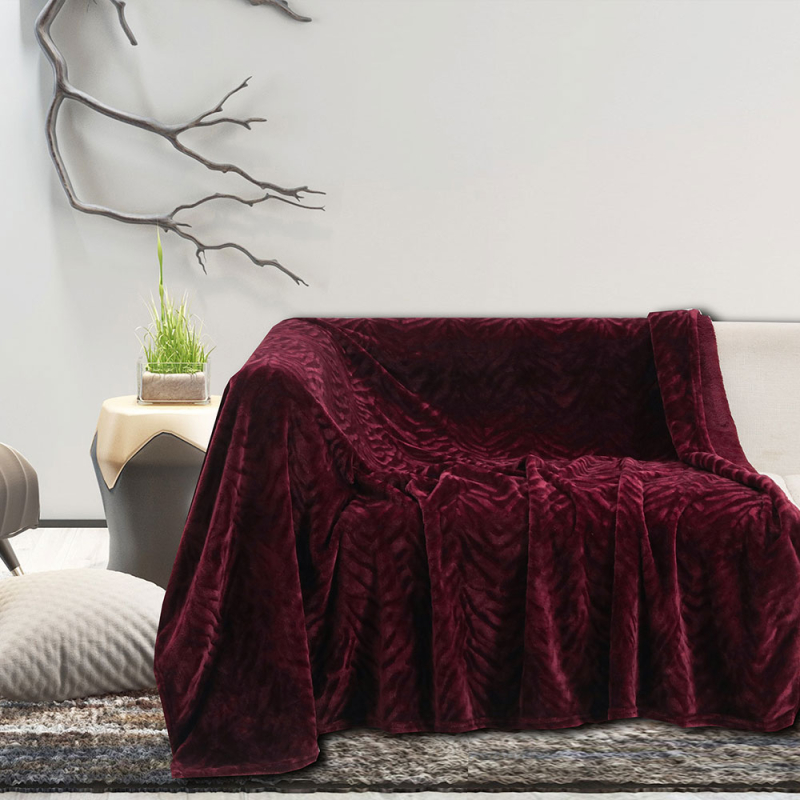 Ριχτάρι Τριθέσιου Καναπέ Fleece (170x300) Melinen Darby Bordeaux