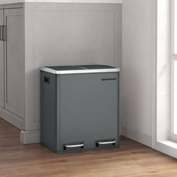 Κάδος Απορριμμάτων Διπλός (41x31.5x47) Songmics 30lt LTB30GS