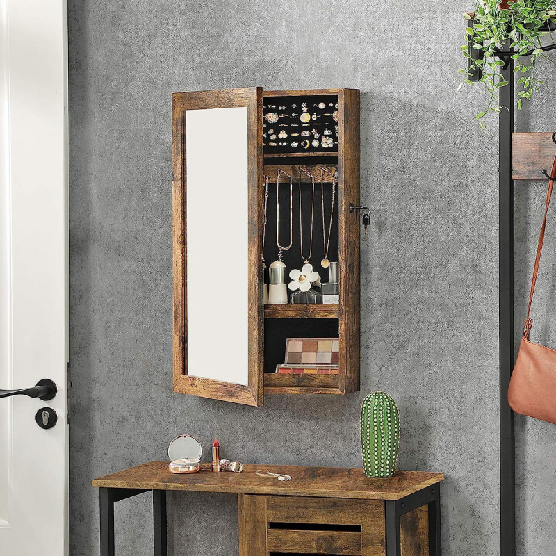 Καθρέφτης Τοίχου/Κοσμηματοθήκη (37x10x67) Songmics JJC051K01