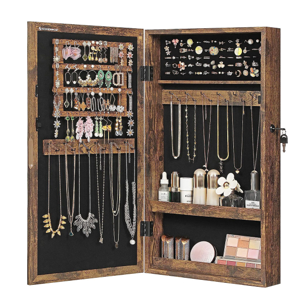 Καθρέφτης Τοίχου/Κοσμηματοθήκη (37x10x67) Songmics JJC051K01