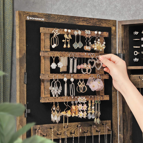 Καθρέφτης Τοίχου/Κοσμηματοθήκη (37x10x67) Songmics JJC051K01