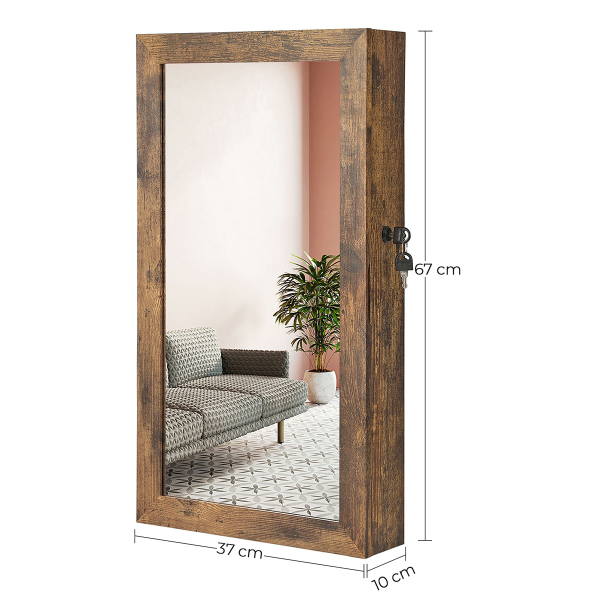 Καθρέφτης Τοίχου/Κοσμηματοθήκη (37x10x67) Songmics JJC051K01