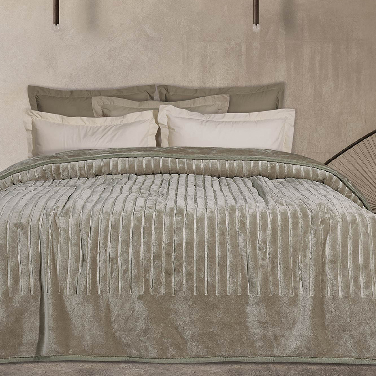 Κουβέρτα Βελουτέ Μονή (160×240) Das Home Velour 1350 Grey