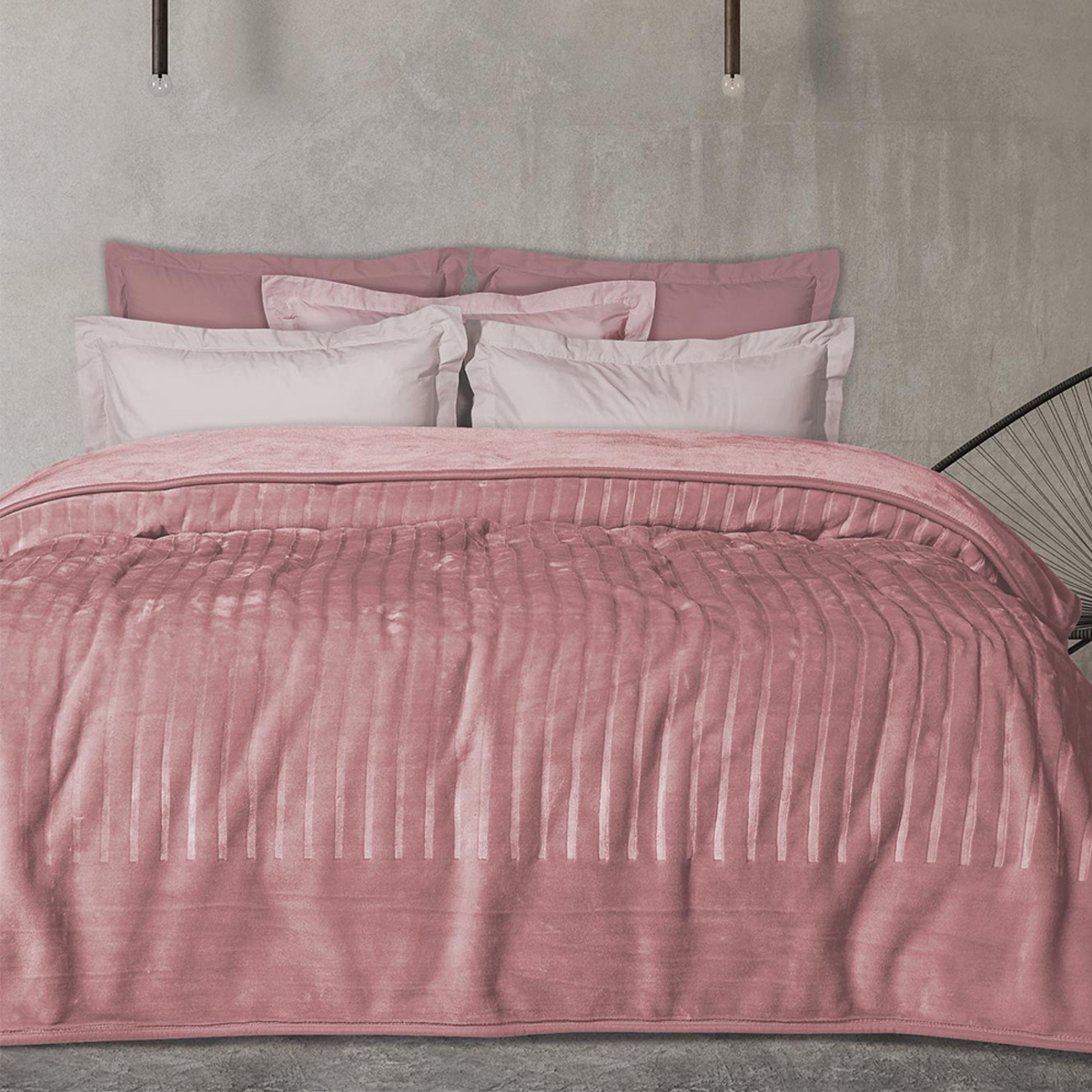 Κουβέρτα Βελουτέ Μονή (160×240) Das Home Velour 1352 Pink