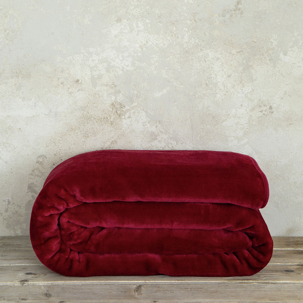Κουβέρτα Βελουτέ Υπέρδιπλη (220x240) Nima Coperta Red