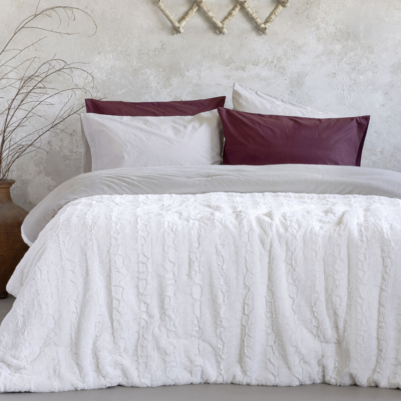 Γούνινο Κουβερτοπάπλωμα Μονό (160x220) Nima Velure Cream