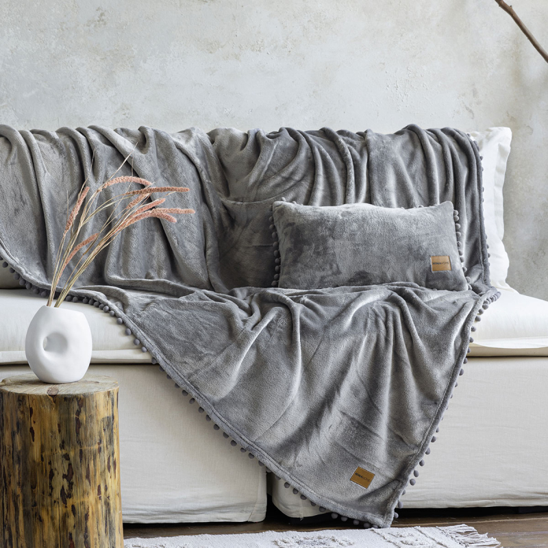 Ριχτάρι Καναπέ Διθέσιου Fleece (180x250) Nima Macia Grey