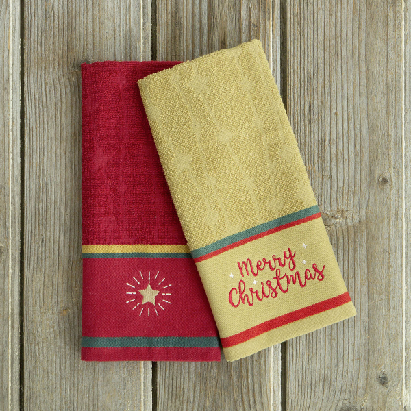 Χριστουγεννιάτικες Πετσέτες Κουζίνας (Σετ 2τμχ) Nima Christmas Star