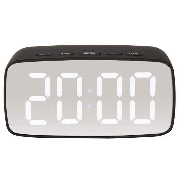 Ψηφιακό Ρολόι Επιτραπέζιο (12x4x6) - Ξυπνητήρι Karlsson Mirror Led Oval Black
