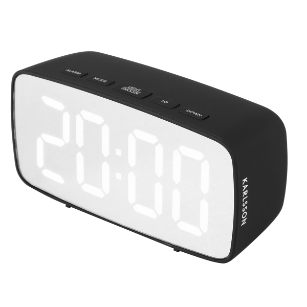 Ψηφιακό Ρολόι Επιτραπέζιο (12x4x6) - Ξυπνητήρι Karlsson Mirror Led Oval Black