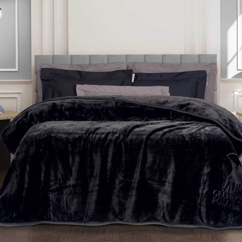 Κουβέρτα Βελουτέ Μονή (160x240) Greenwich Polo Club Essential 3440 Black