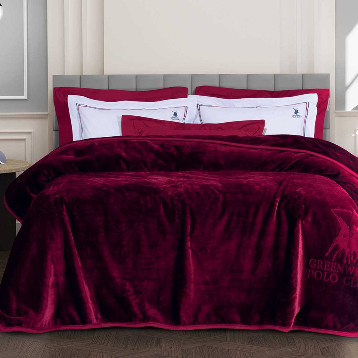 Greenwich Polo Club Κουβέρτα Βελουτέ Υπέρδιπλη (220x240) Greenwich Polo Club Essential 3438 Bordeaux