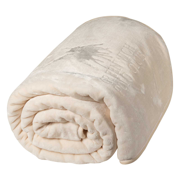 Κουβέρτα Βελουτέ Υπέρδιπλη (220x240) Greenwich Polo Club Essential 3441 Ivory