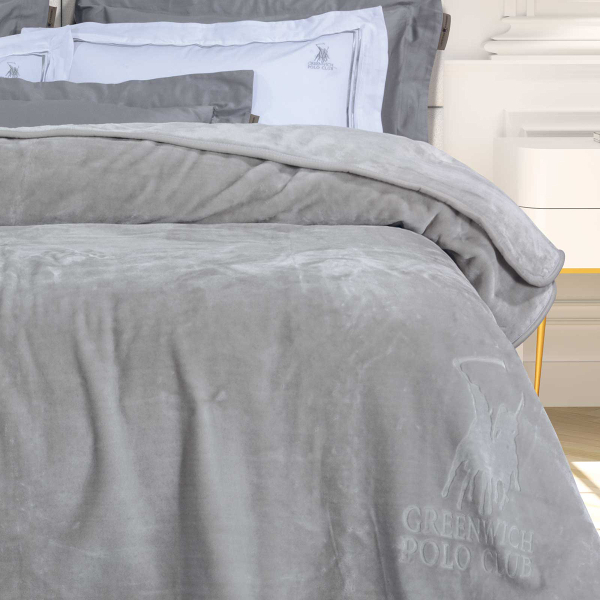 Κουβέρτα Βελουτέ Υπέρδιπλη (220x240) Greenwich Polo Club Essential 3442 Grey