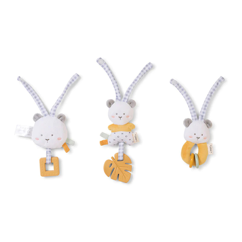 Κρεμαστά Λούτρινα Ζωάκια Δραστηριότητας (Σετ 3τμχ) Saro Sweet and Fun Ώχρα 21752