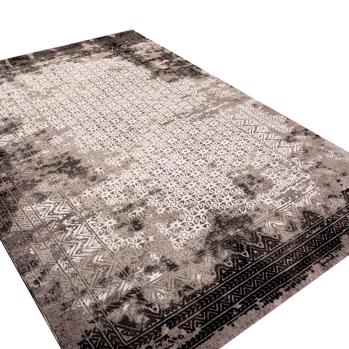 Χαλί (160X230) Polcarpet Damask 9362 Grey Black Home Χαλιά Σαλονιού Spitishop