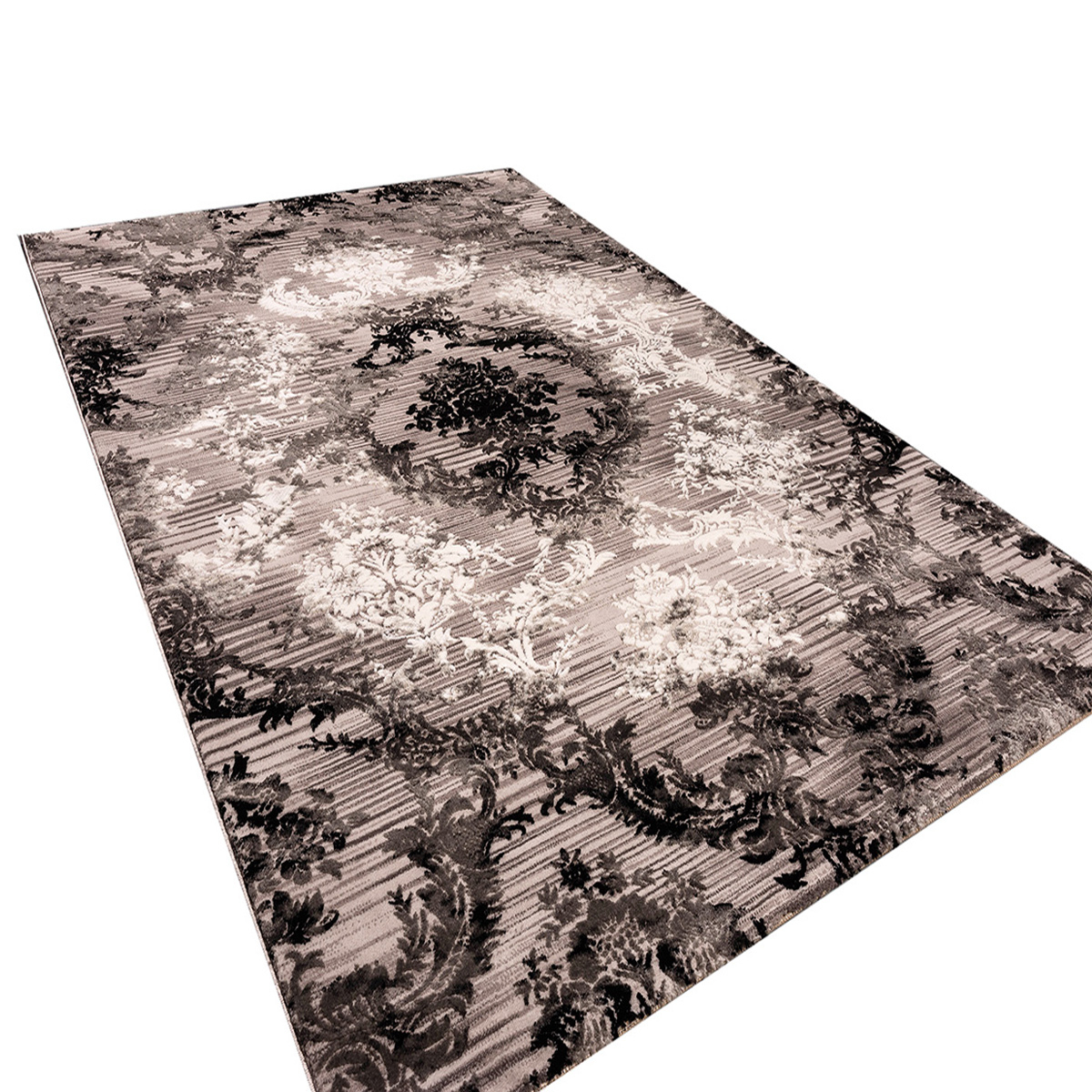 Χαλί (160X230) Polcarpet Damask 9374 Grey Black Home Χαλιά Σαλονιού Spitishop