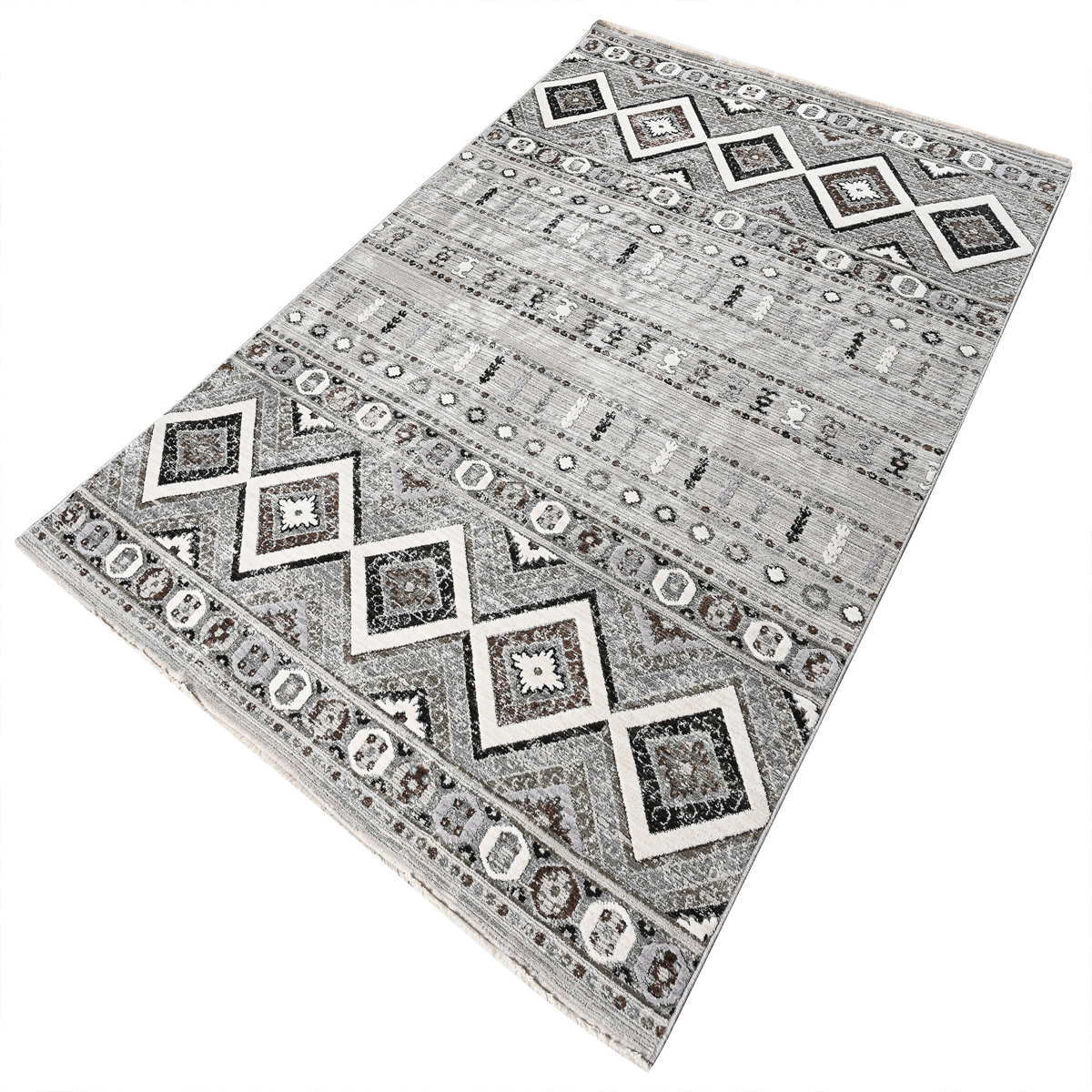 Χαλιά Κρεβατοκάμαρας (Σετ 3Τμχ) Polcarpet Havana Aztec 619 Grey Home Σετ Spitishop