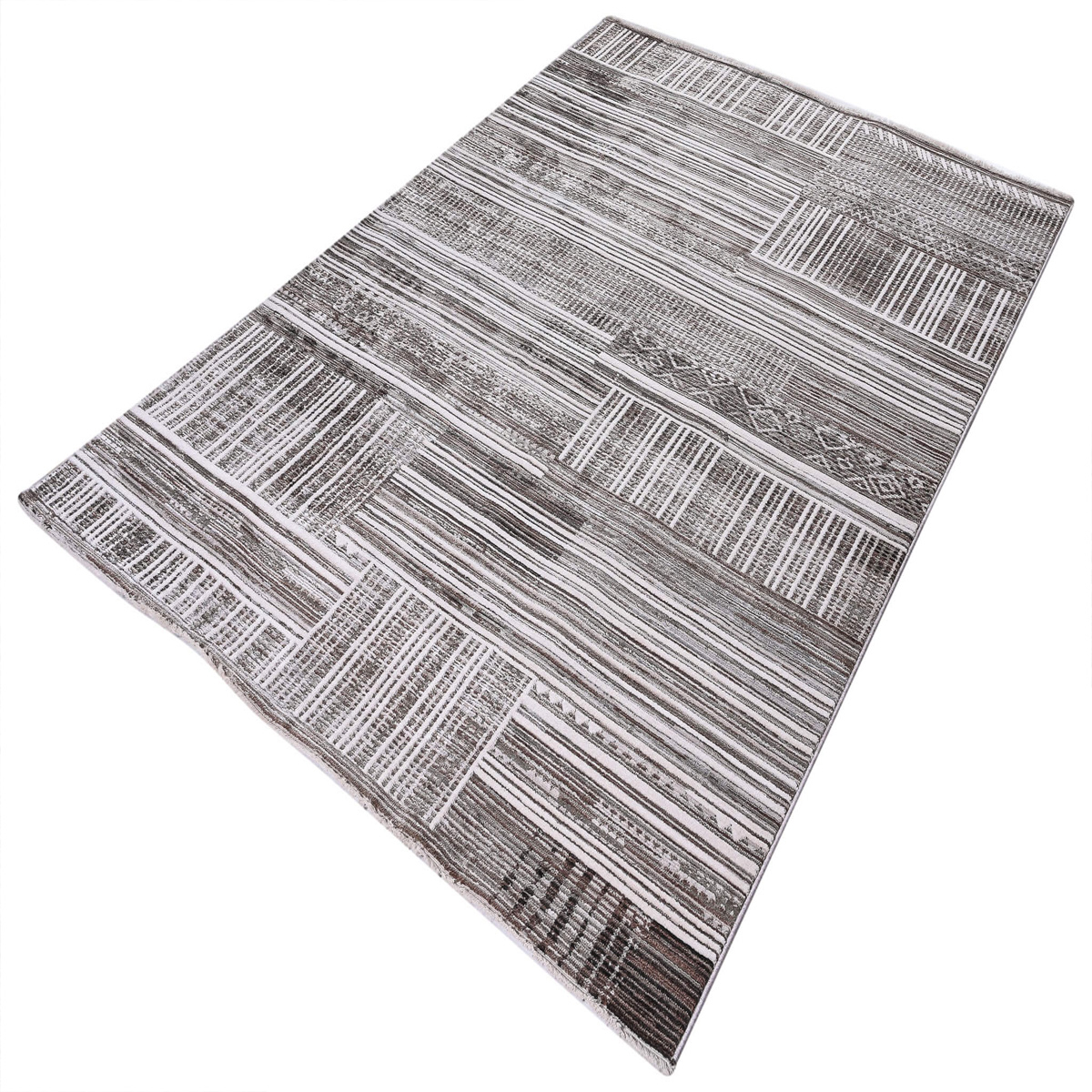 Χαλιά Κρεβατοκάμαρας (Σετ 3Τμχ) Polcarpet Havana Aztec 793 Grey White Home Σετ Spitishop