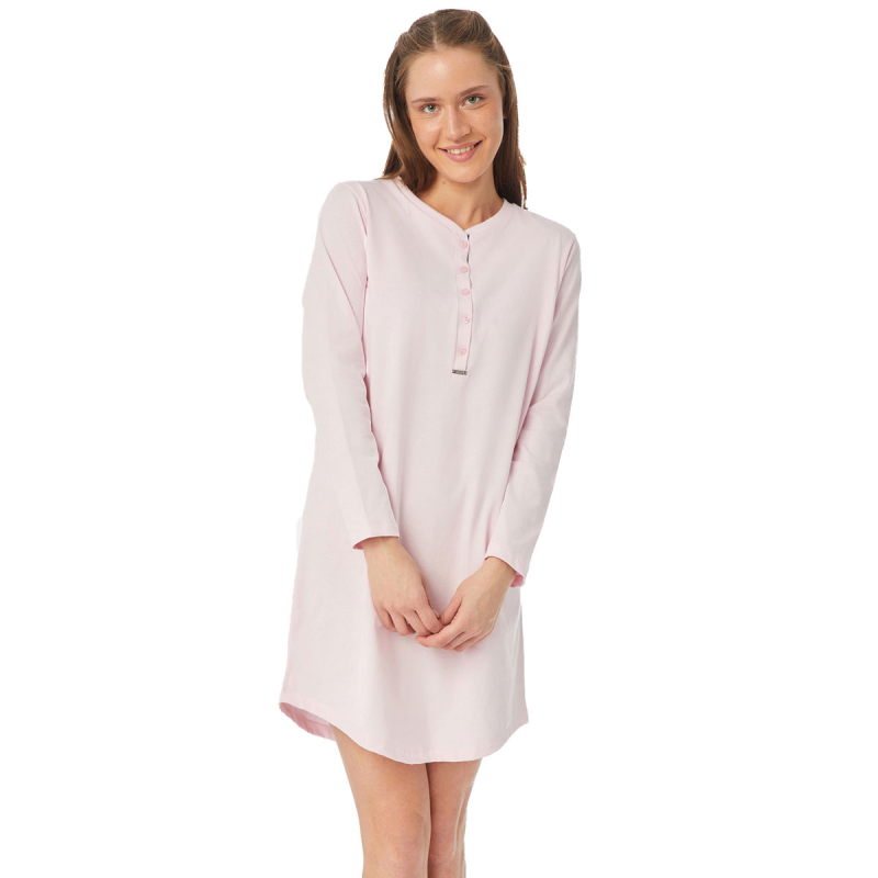 Νυχτικό Γυναικείο Χειμωνιάτικο Minerva Relax 52445-157 Ροζ