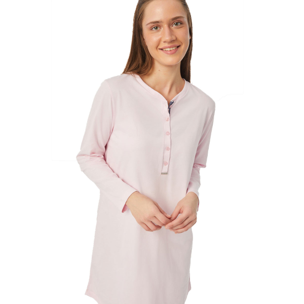 Νυχτικό Γυναικείο Χειμωνιάτικο Minerva Relax 52445-157 Ροζ