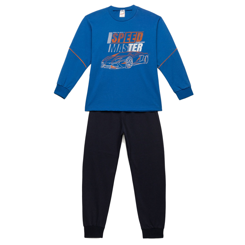 Πιτζάμα Παιδική Χειμωνιάτικη Minervakia Speed Master 62158-314 Μπλε Electric