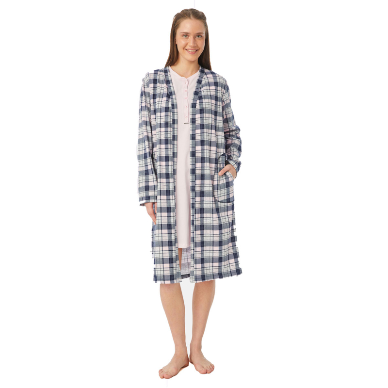Ρόμπα Γυναικεία Minerva 52446-069 Plaid Navy