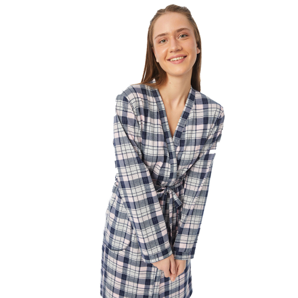 Ρόμπα Γυναικεία Minerva 52446-069 Plaid Navy