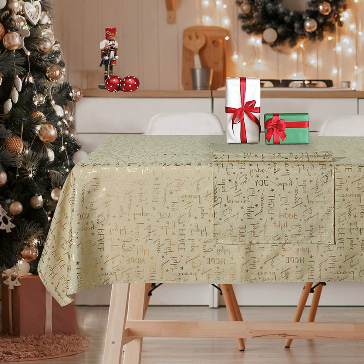 Χριστουγεννιάτικο Τραπεζομάντηλο (140×180) Das Home Kitchen 0715