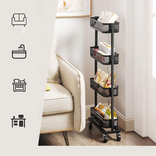 Τρόλεϊ/Ραφιέρα 4 Θέσεων (40.5x13.5x90.6) Songmics BSC065B01