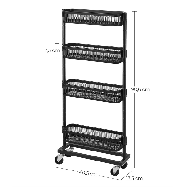 Τρόλεϊ/Ραφιέρα 4 Θέσεων (40.5x13.5x90.6) Songmics BSC065B01