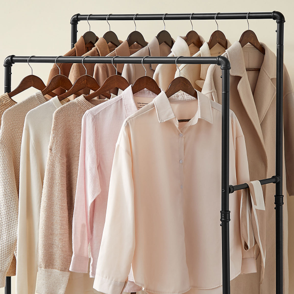 Κρεμάστρα Δαπέδου Διπλή Τροχήλατη (100x59x162) Songmics HSR60B