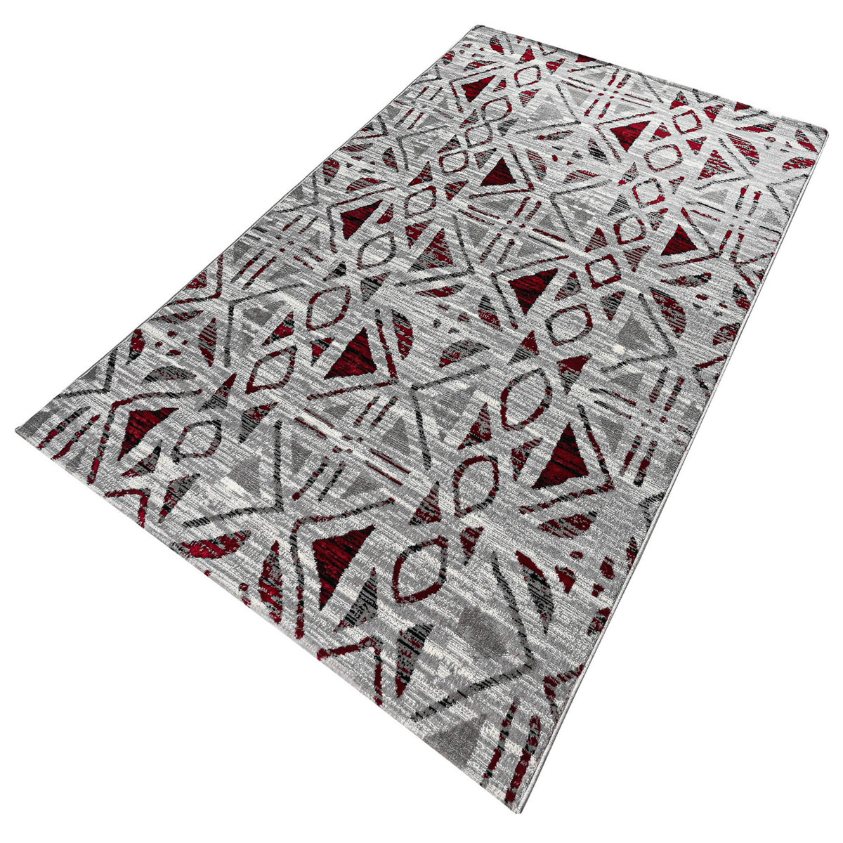Χαλί (200X290) Polcarpet Estia 215 Grey Red Home Χαλιά Σαλονιού Spitishop