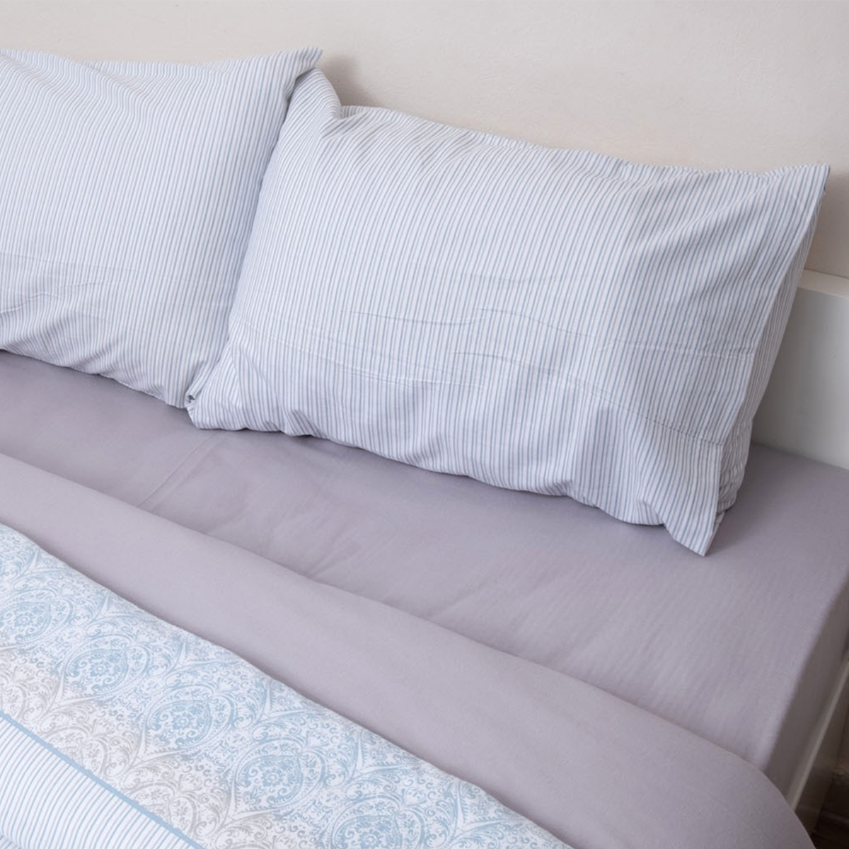 Φανελένια Σεντόνια Μονά (Σετ) Viopros Flannels 2550 Γκρι με Λαστιχο 100X200+25 Home Λευκά Είδη Κρεβατοκάμαρας Spitishop