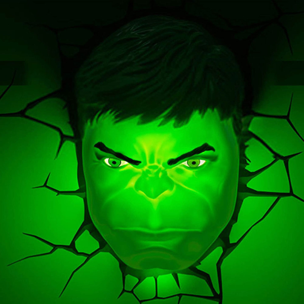 Διακοσμητικό Φωτιστικό Τοίχου LED The Source 3DL Marvel Hulk Face 75193