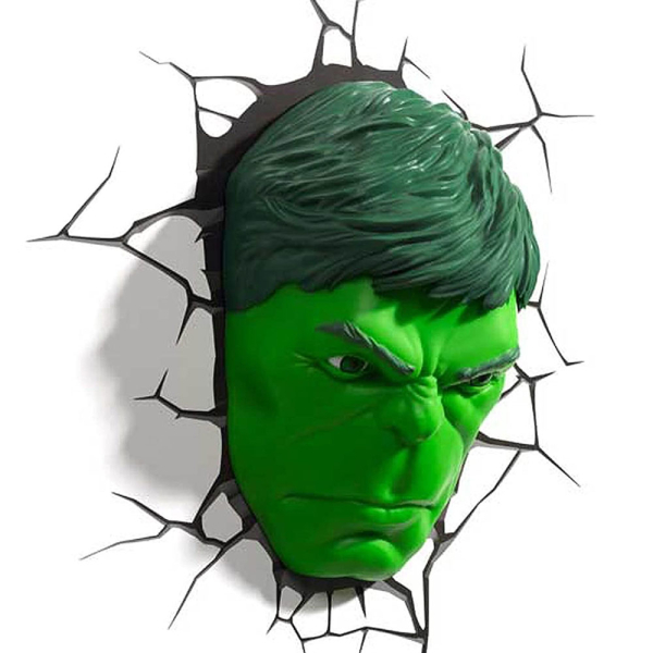 Διακοσμητικό Φωτιστικό Τοίχου LED The Source 3DL Marvel Hulk Face 75193