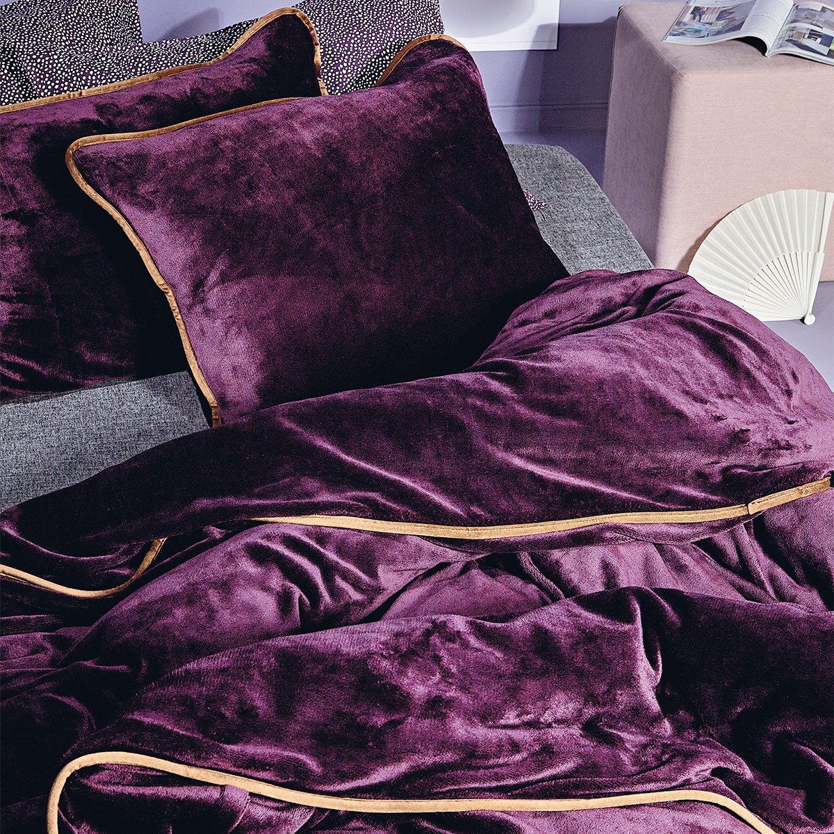 Παπλωματοθήκη Βελουτέ Ημίδιπλη (180×240) Kentia Stylish Ivanna 42 Purple