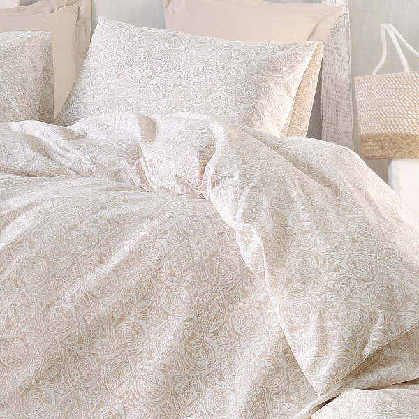 Παπλωματοθήκη Μονή (Σετ 160x250) Rythmos Next Amara Beige