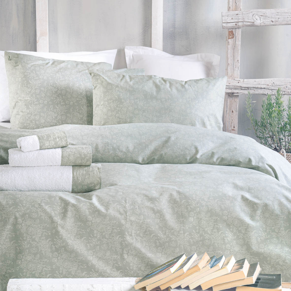 Παπλωματοθήκη Μονή (Σετ 160x240) Rythmos Nova Bendetta Dark Green