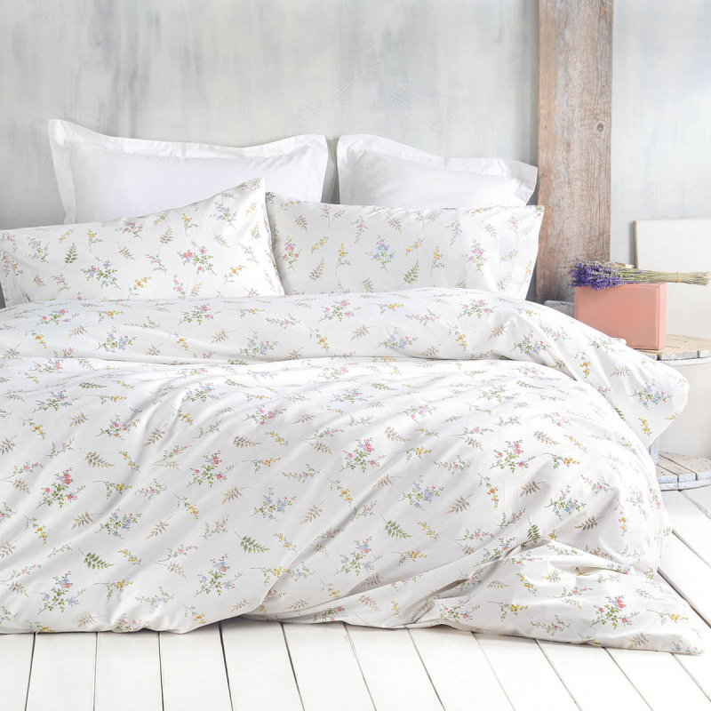 Παπλωματοθήκη Υπέρδιπλη (Σετ 220x250) Rythmos Nova Fern Ecru