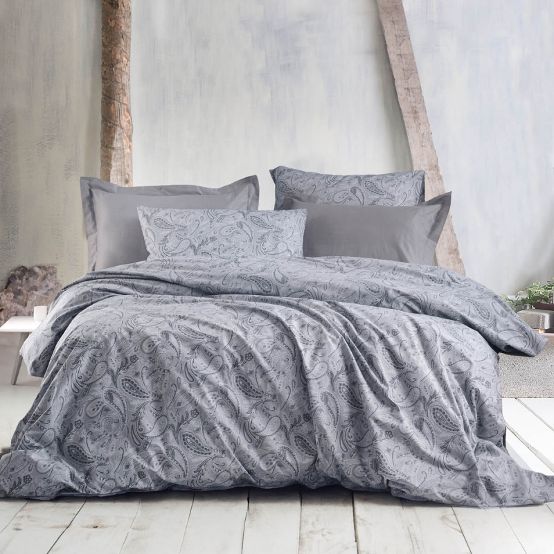 Πάπλωμα Υπέρδιπλο (Σετ 220x240) Rythmos Symbol Lovetta Grey