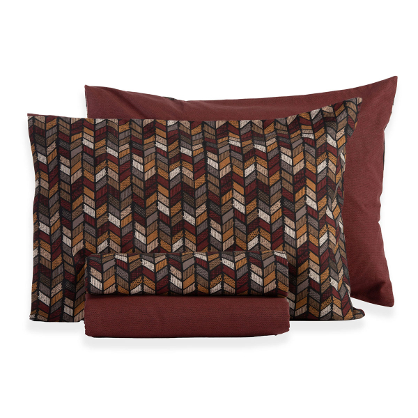 Φανελένια Σεντόνια Μονά (Σετ) Nef-Nef Homeware Flannel Stream Bordo