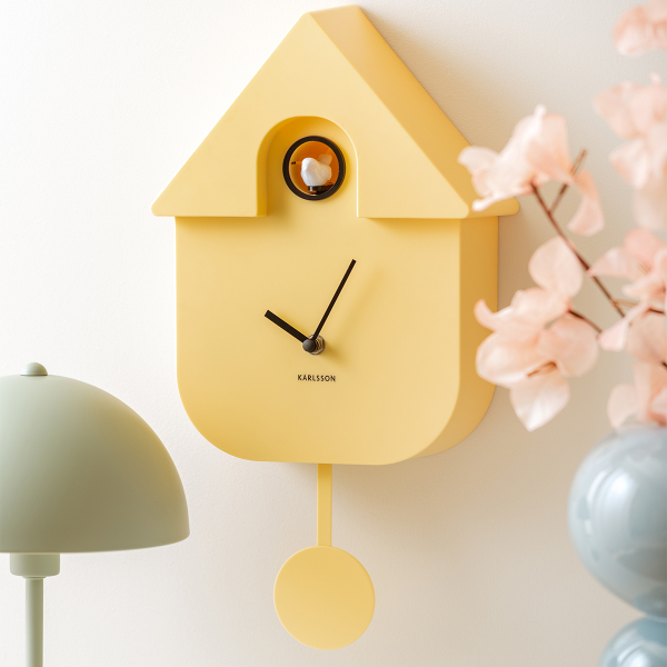 Ρολόι Τοίχου (8.5x21.5x41) Karlsson Cuckoo Soft Yellow