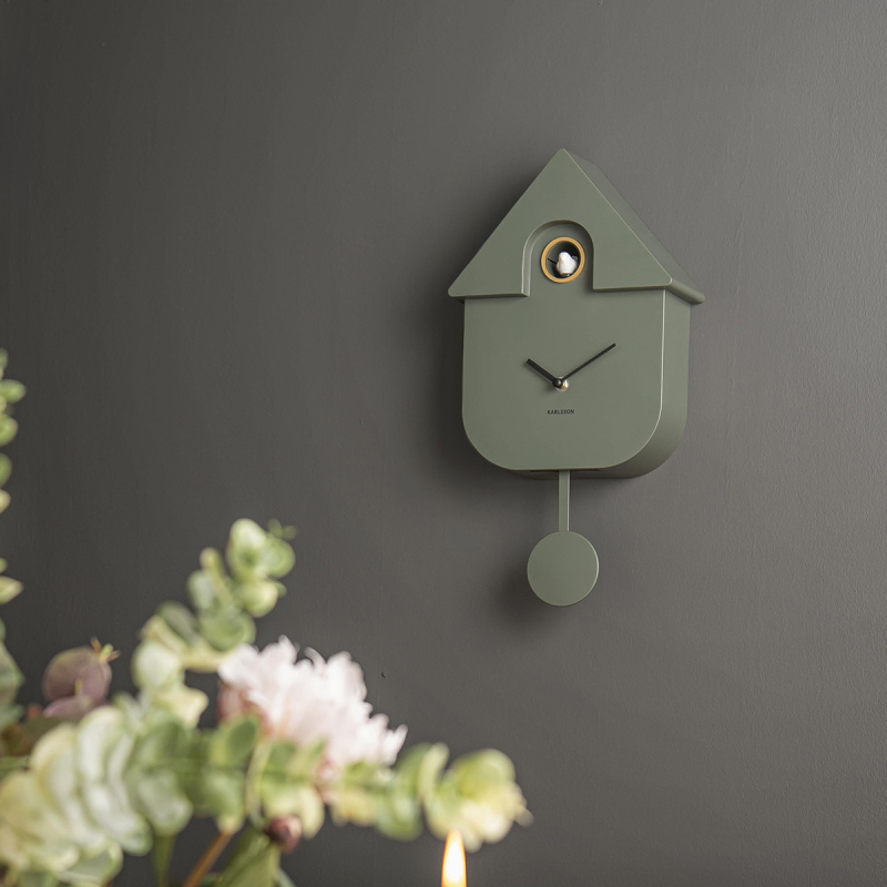 Ρολόι Τοίχου (21.5x8.5x41) Karlsson Cuckoo Jungle Green